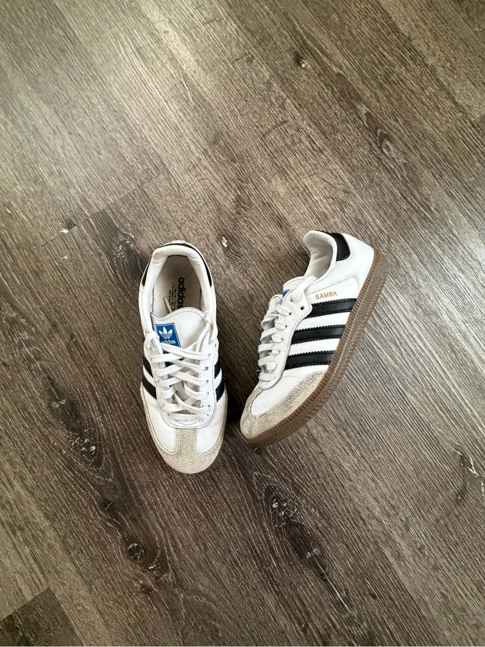 adidas White and Black Samba Low-Top Sneakers
